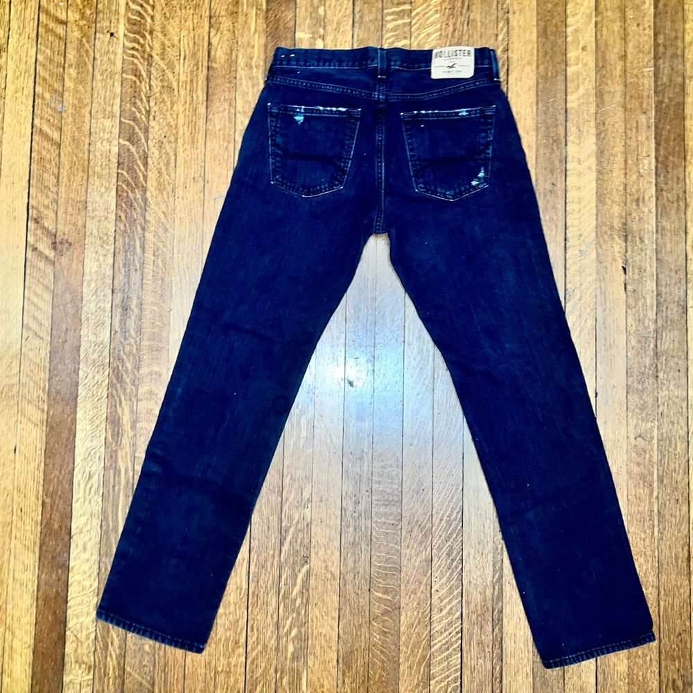 Black Hollister Slim Fit Ripped Jeans